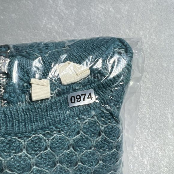 Moth Anthropologie Crochet Sweater Women’s Size Small Teal Crewneck High/ Low - Picture 8 of 8